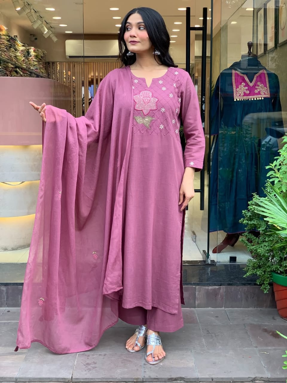 Kurta Premium quality cotton kurti, pants and dupatta set