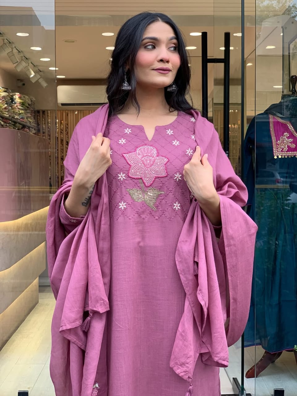 Kurta Premium quality cotton kurti, pants and dupatta set