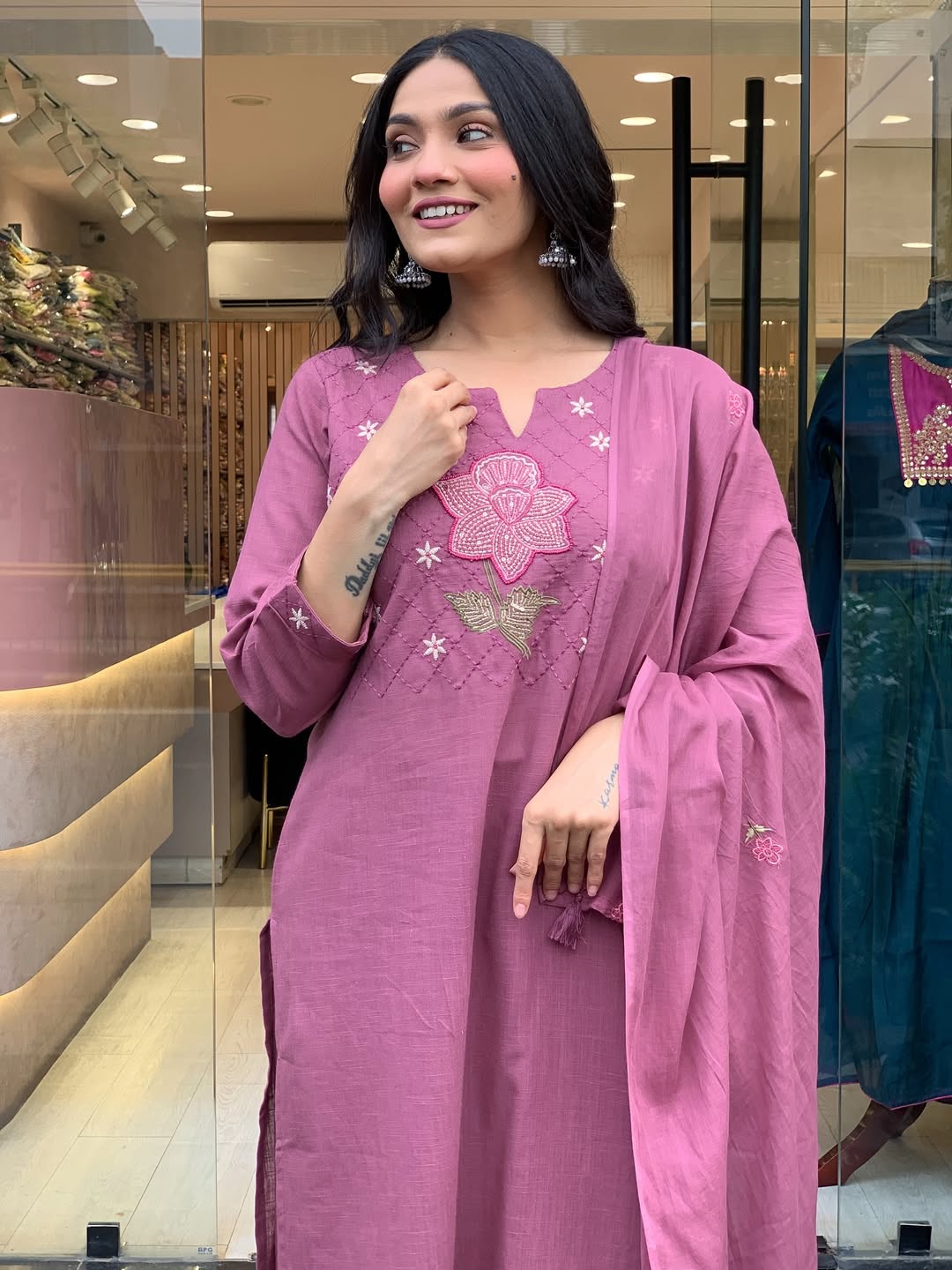 Kurta Premium quality cotton kurti, pants and dupatta set
